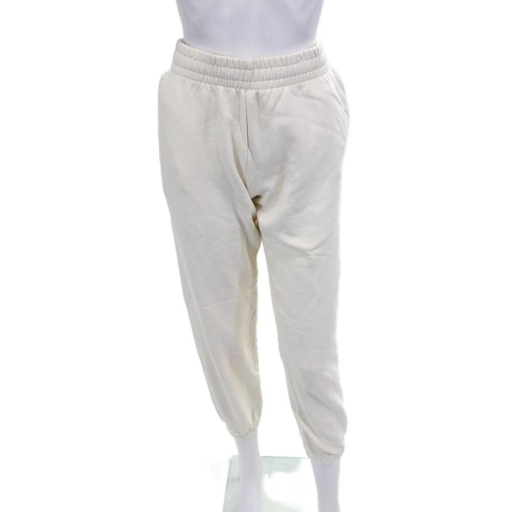 Apres Sport Unisex Jogger Sweatpants White Bamboo Cotton Size M